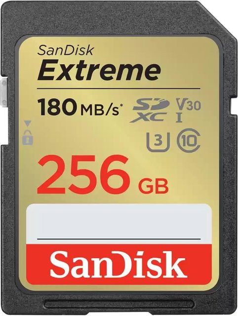 SanDisk Extreme SDXC Speicherkarte 256GB mit V30 und UHS-I U3 Geschwindigkeit - Bild 1
