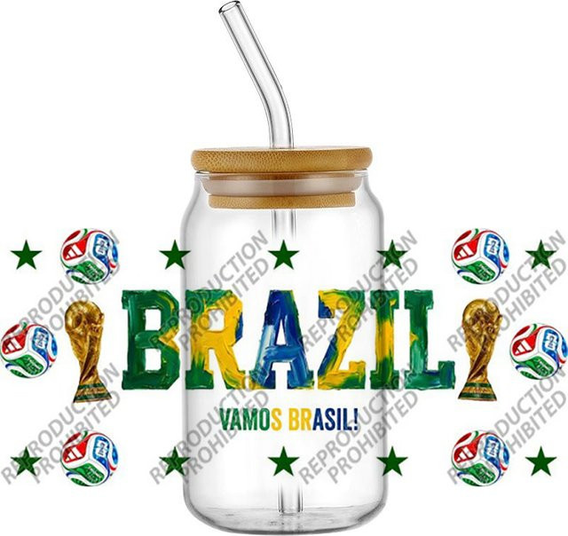 Funko Fußball-Nationalmannschafts-Aufkleber, UV DTF 3D Transfer-Sticker für Glasbecher, Multicolour - Bild 1