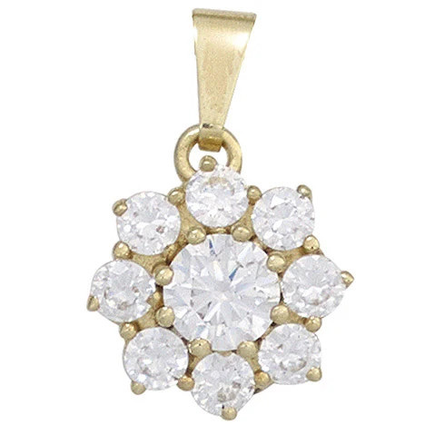 Colfem Anhänger 375 Gelbgold, 9 Zirkonia, Unisex - Bild 1