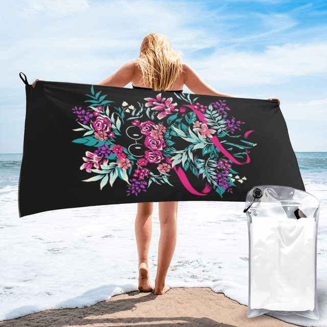 Deltarune Spamton Merch Ralsei Floral Strandtuch aus weicher Mikrofaser, multicolor, B: 30 cm, H: 60 cm - Bild 1