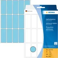 HERMA Universaletiketten aus Papier in Weiß und Blau, B: 20 mm, H: 50 mm - Bild 1