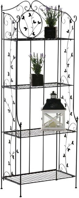 TPFGarden Standregal Aaron aus Stahl in Schwarz Matt, B/T/H: 60,0 x 33,0 x 158,0 cm - Bild 1