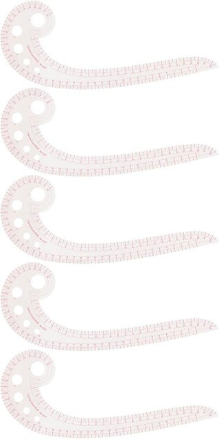 5 Stück GoolRC Kommaförmiges Kurvenlineal Transparent Weiß für DIY Schnittmuster und Nähen - Bild 1
