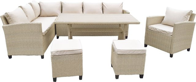 BELLAVISTA HOME & GARDEN Dining-Lounge Prato Ecksofa aus Polyrattan in Beige - Bild 1