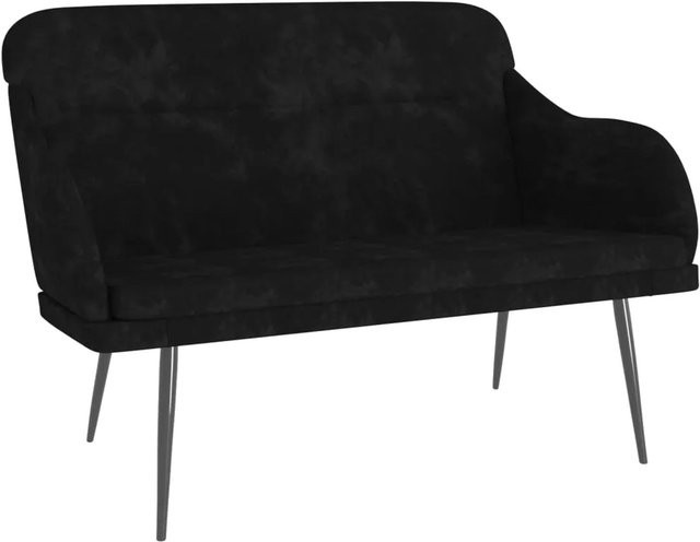 vidaXL Sitzbank aus Samt in Schwarz, B/T/H: 110 x 55 x 80 cm - Bild 1