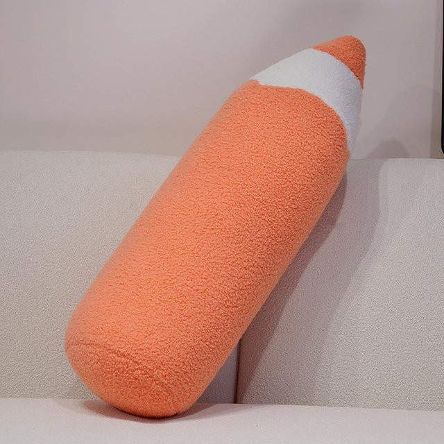 Yiran Toy Buntstift Plüschkissen in Orange, weiches Cartoon Sofa Kissen für Kinder, Breite: 70 cm - Bild 1