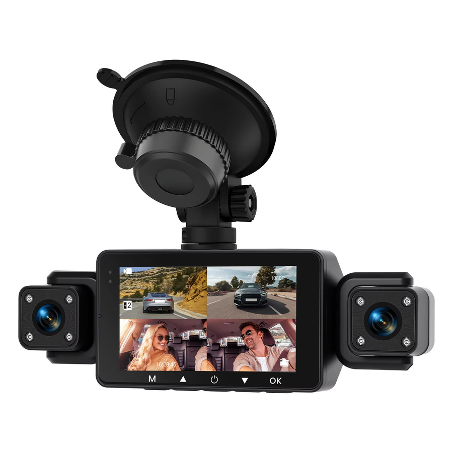 Podofo Dashcam mit 1080P Full HD, WIFI App-Steuerung, 4 Linsen, Nachtsicht und Bewegungserkennung in Schwarz - Bild 7