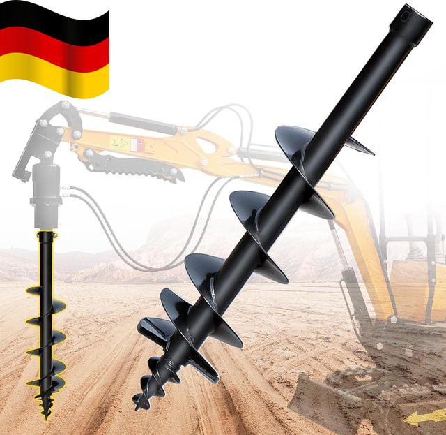 MMS Erdbohrer-Aufsatz für 1-1,5T Minibagger zum Baumpflanzen und Zaunbau in 150mm, 200mm und 300mm - Bild 1
