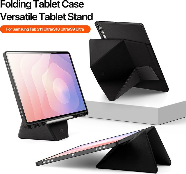DUX DUCIS Tablet Hülle für Samsung Galaxy Tab S11 Ultra S10 Lite S9 Plus mit S-Pen Halterung und Auto Wake Sleep Funktion in Schwarz - Bild 1