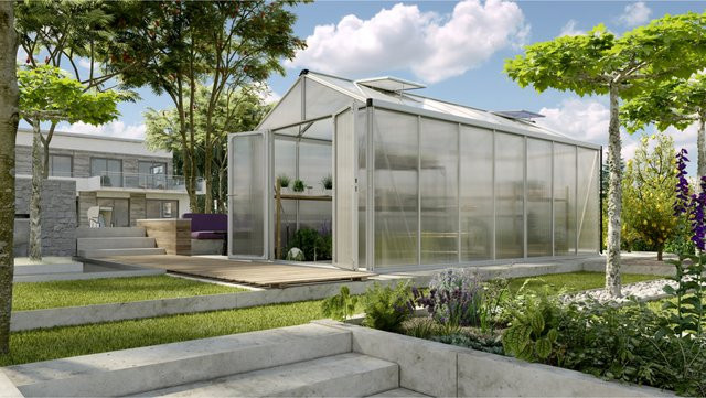Vitavia Gewächshaus Zeus Comfort 13800 in Silber mit Polycarbonat-Verglasung und Aluminiumrahmen - Bild 1
