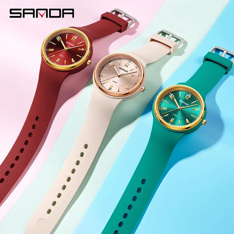 SANDA Armbanduhr Quarz, Silikon, Weiß, Damen - Bild 1