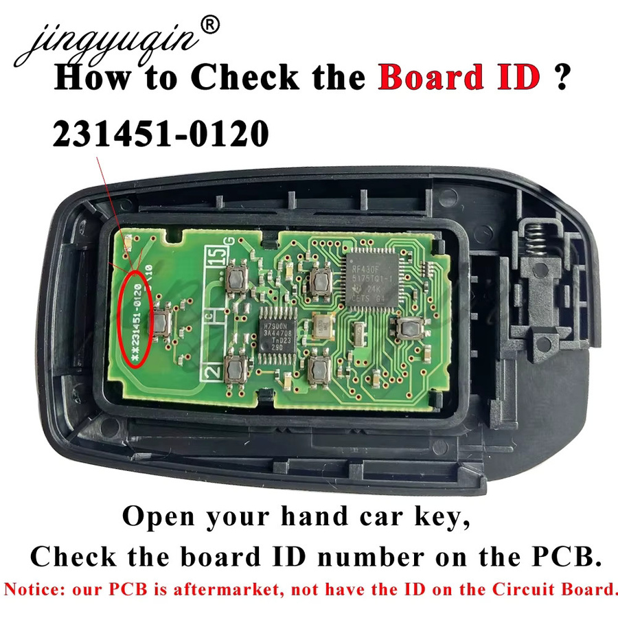 Jingyuqin Smart Remote Auto Schlüssel für Toyota Alphard und Vellfire, Farbe: Schwarz, ID8A Chip, 312/314/433/434 MHz, Keyless Go - Bild 5