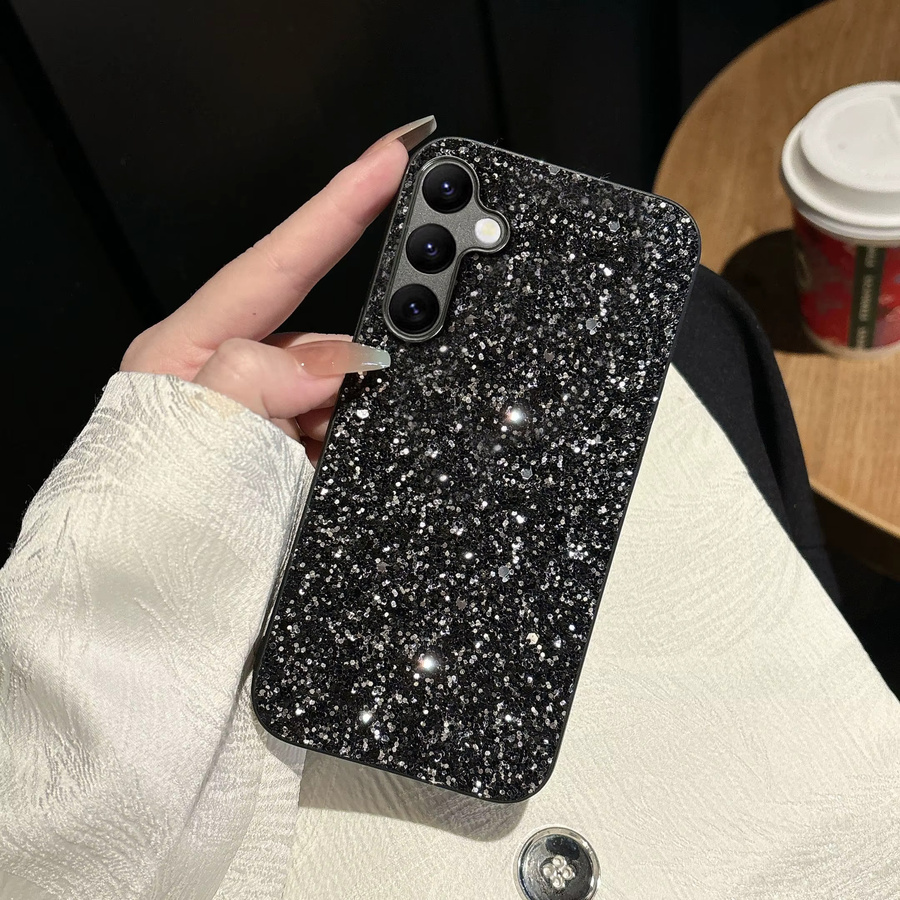 Luxuriöse Soft Shell Handyhülle mit schwarzem Strass-Glitzer für Samsung Galaxy S26 S25 S24 S23 Plus FE Ultra A55 A36 A35 A16 A15 - Bild 3