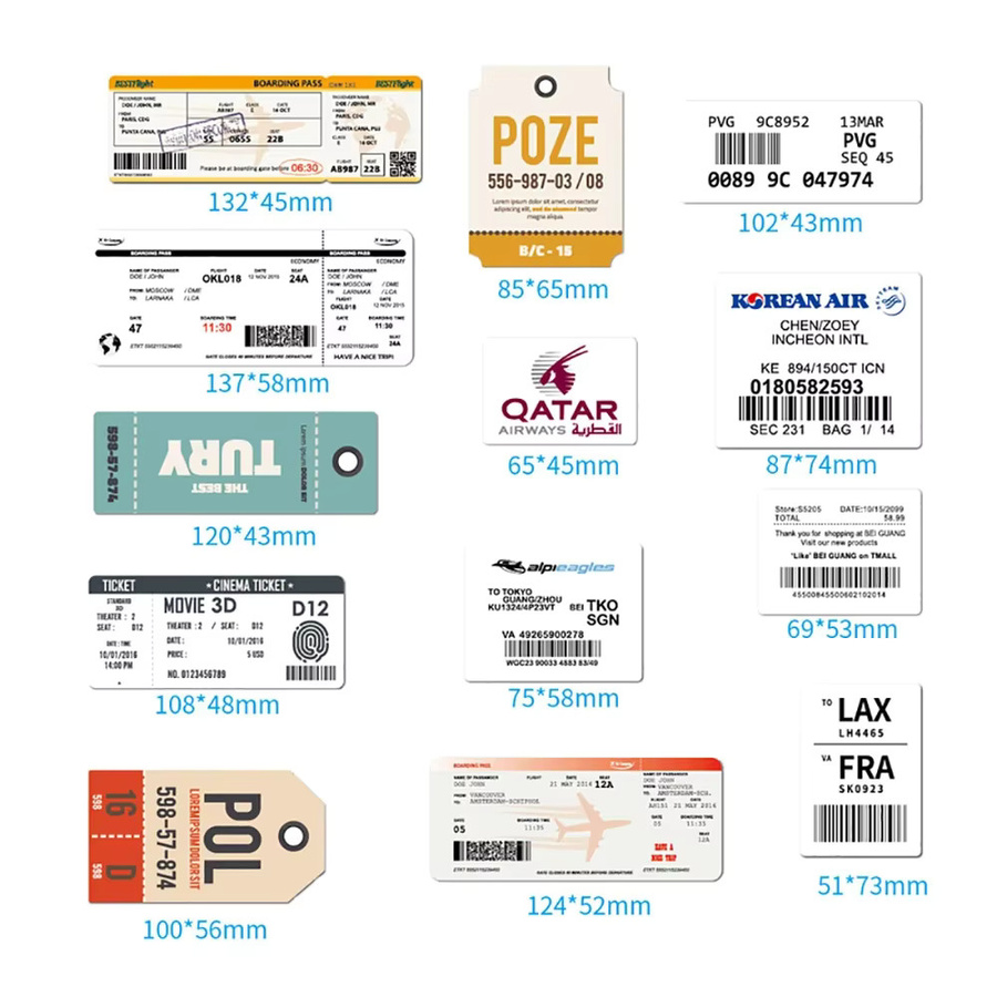 GOGOTU Boarding Pass Flugtickets Graffiti Aufkleber, 30-teiliges Set - Bild 2
