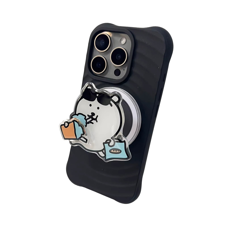 Emoji Handyhülle mit 360-Grad-drehbarer Kühlfunktion und faltbarem Handyhalter für iPhone 17 Pro Max - Bild 2