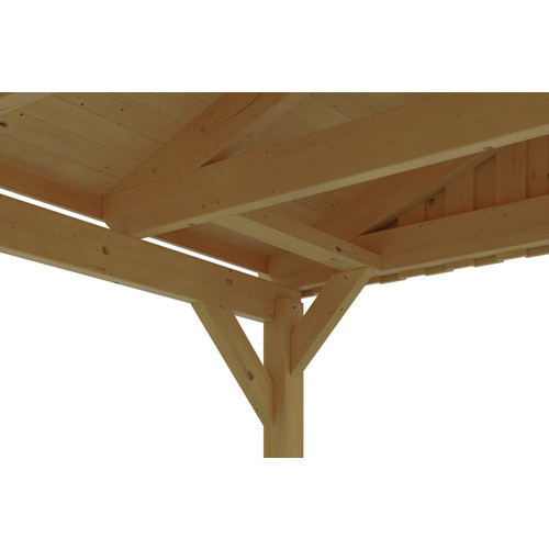 Skan Holz Carport Fichtelberg aus Fichte und Leimholz in Beige mit spitzer Dachform, B/T: 618 x 566 cm, Höhe: 362 cm - Bild 4