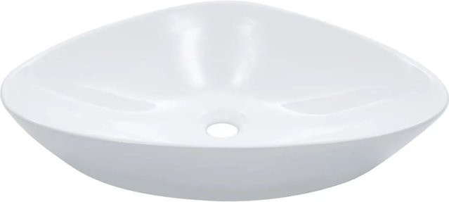 vidaXL Aufsatzwaschbecken aus Keramik in Weiß, B/T/H: 58,5 x 39 x 14 cm - Bild 1