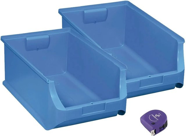 vasalat Set Stapelboxen aus Kunststoff, Blau, 2 Stück, B/T/H: 50,0 x 31,0 x 20,0 cm - Bild 1