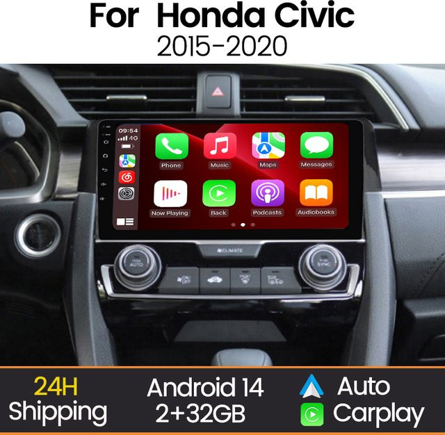 MEKEDE Android Auto und Wireless CarPlay Multimedia Radio für Honda Civic 10. Generation 2016-2021 in Schwarz mit WiFi und Bluetooth - Bild 1