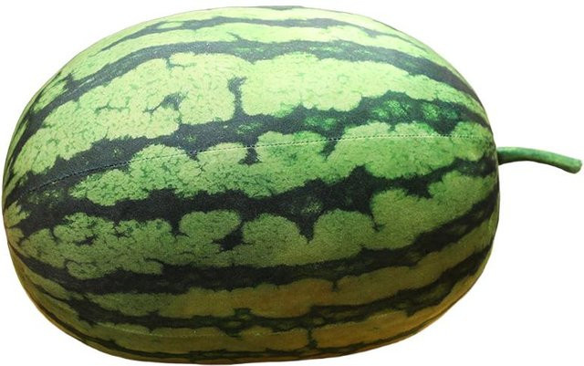 Kawaii Wassermelonen Plüschtier Kissen, ovale Form, 25cm, ab 14 Jahren - Bild 1