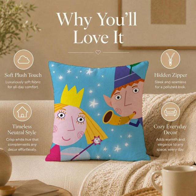 JMG Clothing Kissenbezug Ben und Holly's Kleines Königreich, Blau, B/B: 40 x 40 cm - Bild 1
