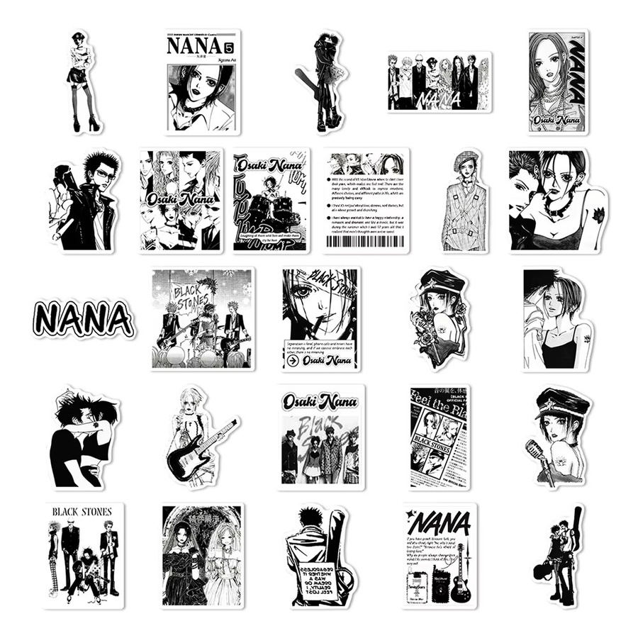 Bandai Anime NANA Aufkleber Set Schwarz-Weiß für Laptop und Notizbuch - Bild 3