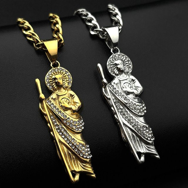 JYTF Halskette mit Anhänger, Edelstahl, Gold, Zirkonia, Unisex - Bild 1