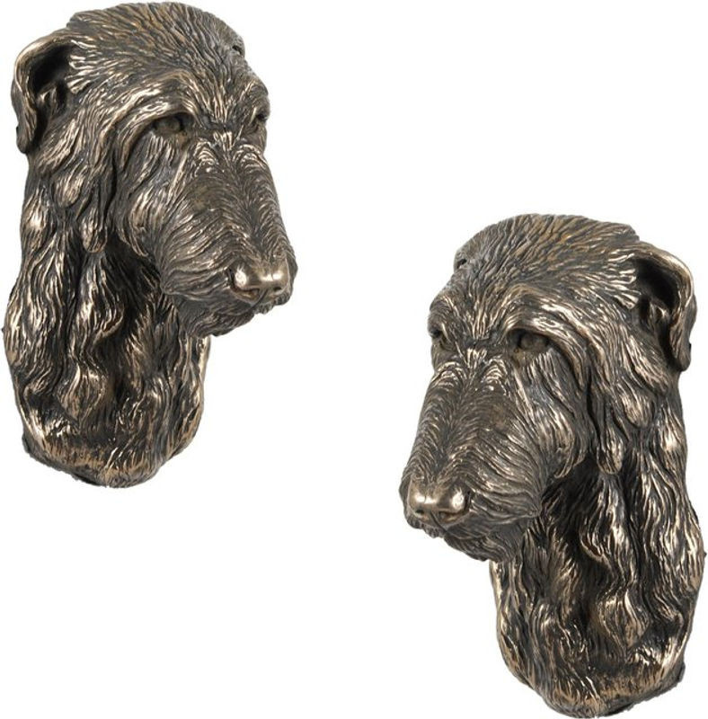 Hängende Hundestatue Scottish Deerhound Büste von Art-Dog in Braun aus Kunstharz und Metall - Bild 1