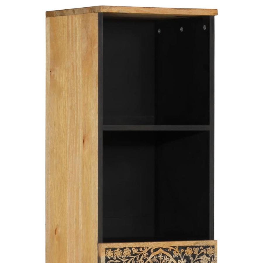 vidaXL Badschrank aus massivem Mangoholz in Braun mit Blumenmuster, B/T/H: 38 x 33 x 160 cm - Bild 4