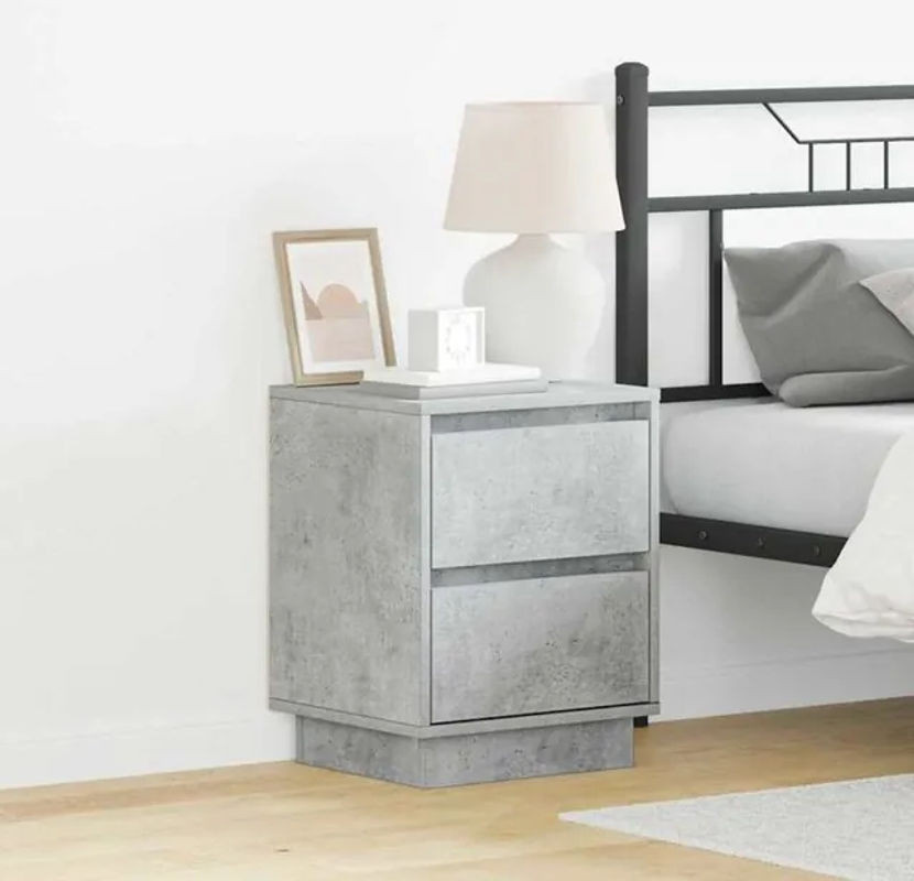 Set aus 2 Nachttischen vidaXL Modern in Grau aus Holzwerkstoff B/T/H: 39 x 34,5 x 50 cm - Bild 1