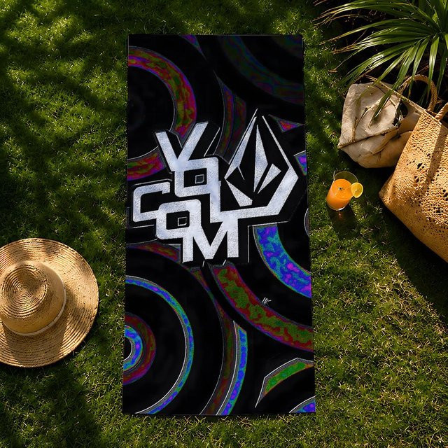 V-Volcom Mikrofaser Strandtuch, schnelltrocknendes und saugfähiges Badetuch, Multicolour, Breite: 50 cm, Länge: 100 cm - Bild 1
