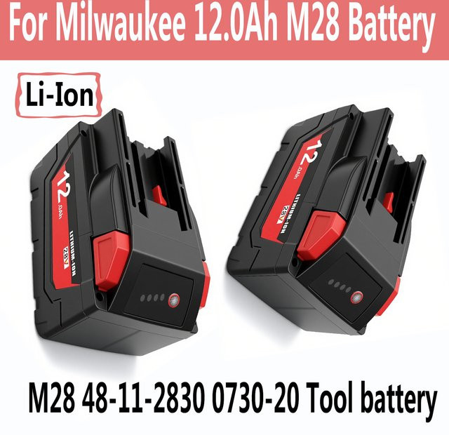 Milwaukee Li-Ion-Ersatzakku 28 V 12,0 Ah in Schwarz kompatibel mit M28 48-11-2830 0730-20 V28VC V28SX V28SG V28PD - Bild 1
