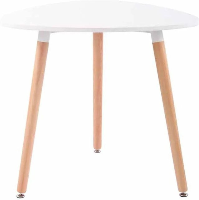 DELUKE Esstisch FELIX in Weiß und Buche, quadratischer Küchentisch aus MDF und Buchenholz, B/T/H: 80 x 80 x 75 cm - Bild 1