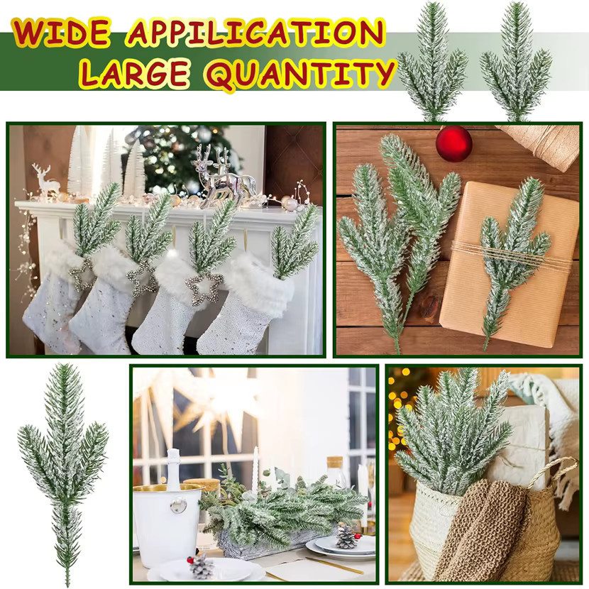 Künstliche Kiefernzweige in Grün für die Dekoration von Haus, Garten und Tisch bei Hochzeiten, Partys oder Weihnachten - Bild 4
