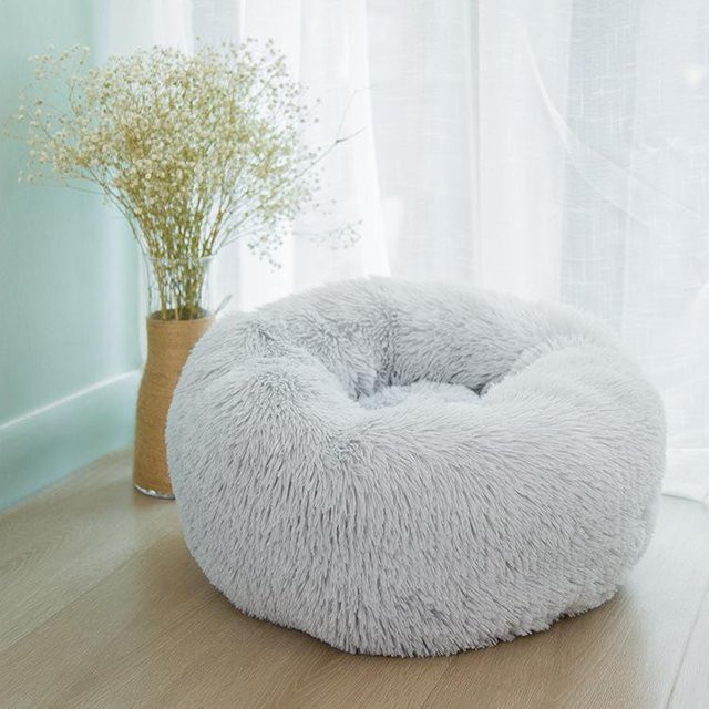 Warmes Plüsch-Haustiernest von Household supplies MH für Hunde und Katzen, rundes Hundebett aus Mikrofaser, Durchmesser: 40 cm - Bild 1