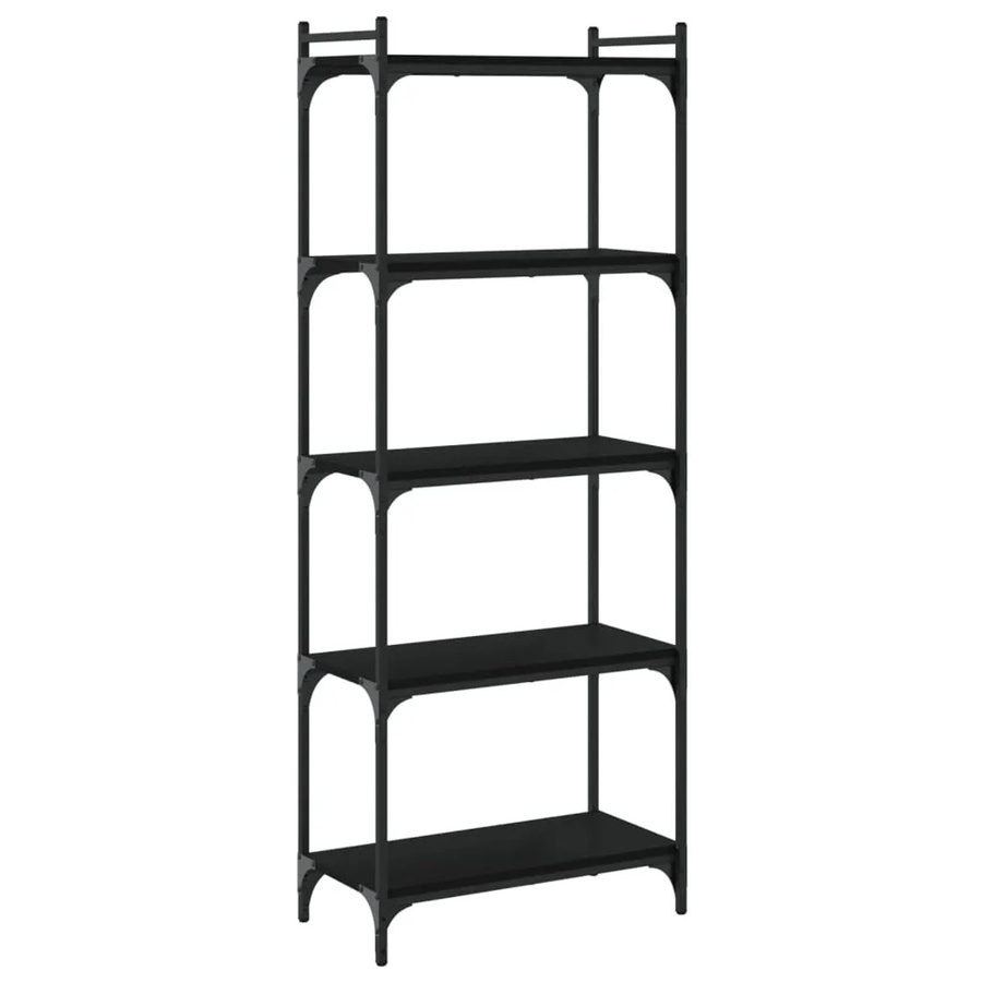 vidaXL Bücherregal mit 5 Böden in Schwarz im Industrial Design, B/T/H: 60 x 30 x 154 cm - Bild 2