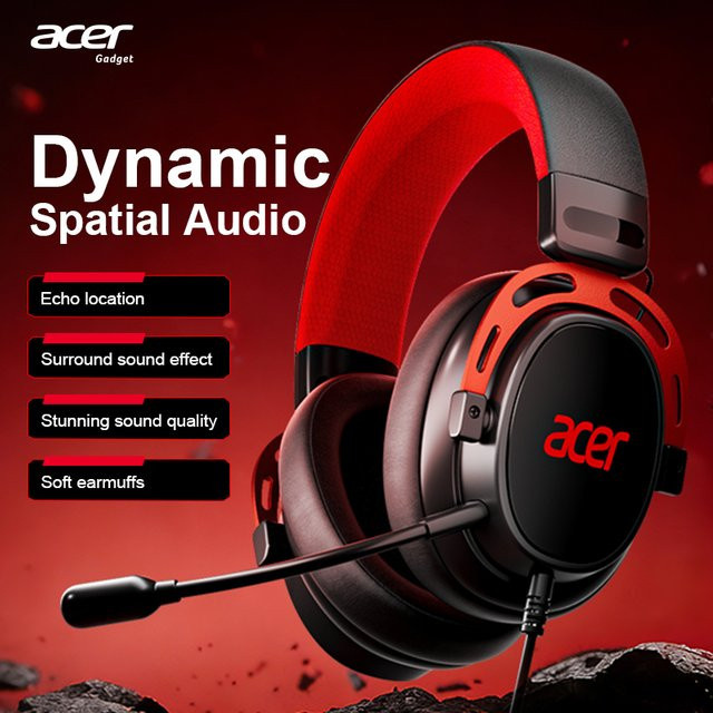 Acer Ohw346 Gaming-Headset in Schwarz mit Ultra-High-Definition-Surround-Audio und Over-Ear-Passform - Bild 1