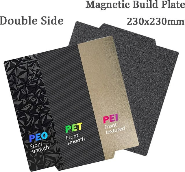 Anycubic Kobra 2 PEO PET Bauplatte, doppelseitiges PEI Federstahlblech in Schwarz, B/T: 230 x 230 mm - Bild 1