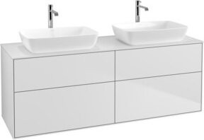 V&B Waschtischunterschrank Finion mit Wandbeleuchtung in Weiß Lack, B/T/H: 160 x 60 x 50,1 cm - Bild 1