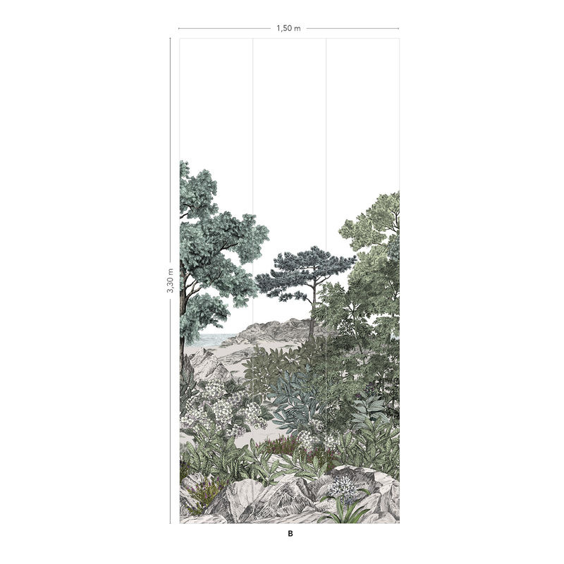 Isidore Leroy Fototapete Foret de Bretagne Naturel in Grün und Multicolour, Motiv Natur und Landschaft, B/H: 330 x 50 cm - Bild 2