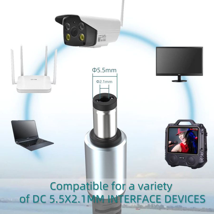 USB C auf DC 5,5 mm x 2,1 mm Laptop-Ladekabel, 20 V PD 100 W, Schwarz - Bild 3