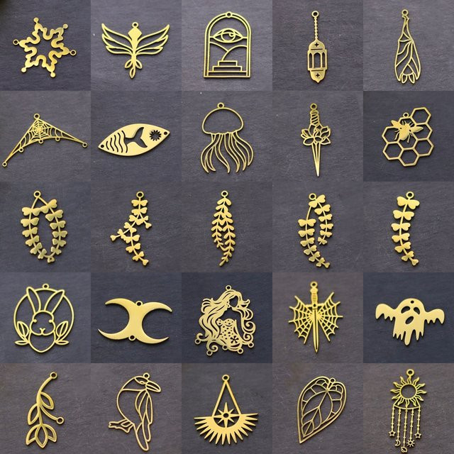 Anhänger Charms, Edelstahl, Gold, Unisex - Bild 1