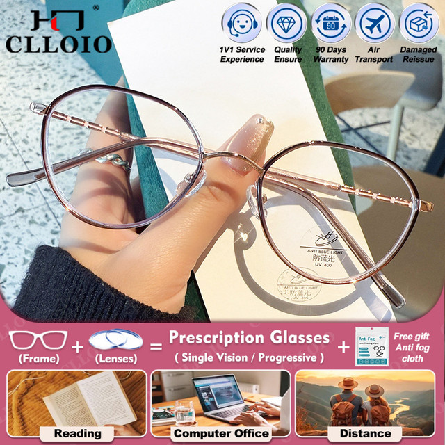 CLLOIO Korrektionsbrille, Polygon, Metall, Gold, Damen, Vollrand - Bild 1