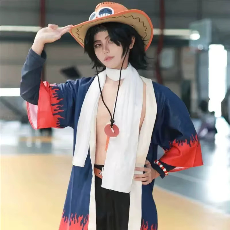 HHYRCOS Piraten-Cosplay-Kostüm, Kimono-Anzug mit Hut, bunt - Bild 2