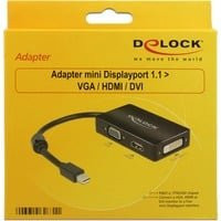 Delock 62631 Mini-DisplayPort auf VGA, HDMI und DVI Adapter in Schwarz - Bild 2