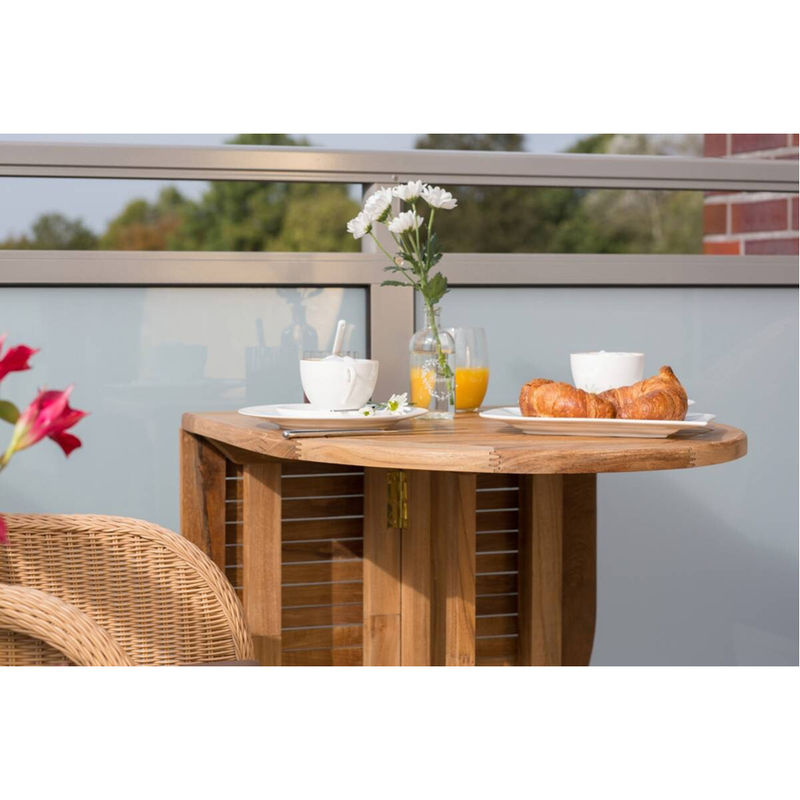 riess-ambiente Balkontisch Woodie aus Teakholz, braun, B/T/H: 120 x 60 x 75 cm - Bild 3