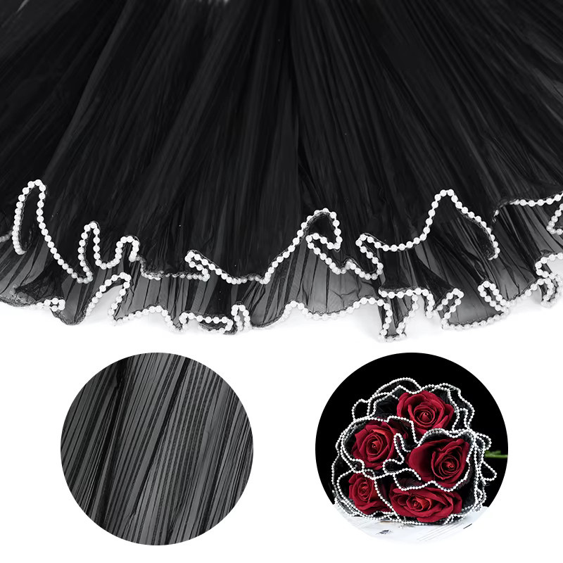 Tulip Rose Pearl Mesh Tüllrolle zur Geschenkverpackung für Blumensträuße und Ballons - Bild 3