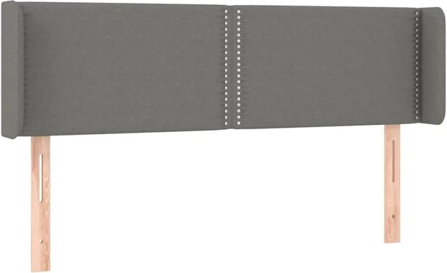 vidaXL LED Kopfteil Dunkelgrau mit USB-Anschluss und integrierter Beleuchtung, B: 147 cm, T: 16 cm, H: 78-88 cm - Bild 1