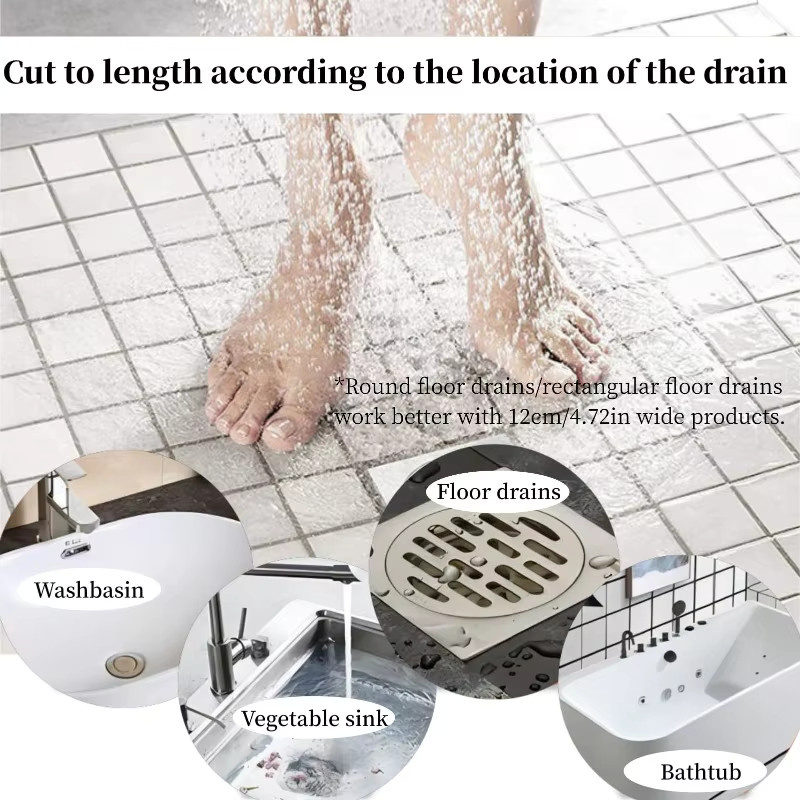 Hower Drain Haar Collector Selbstklebende Einweg Mesh Bodenablauf Filter, Breite: 7 cm, 2/4 Stück - Bild 2