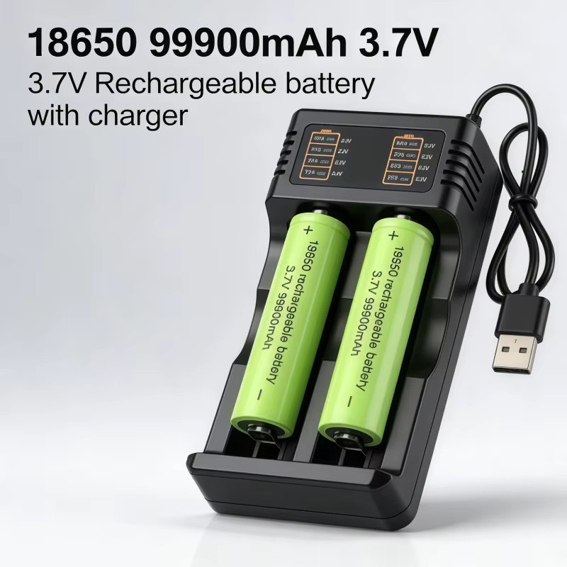 Lerp 18650 Akku-Set mit intelligentem Ladegerät, 3,7V, 50000mAh - Bild 4